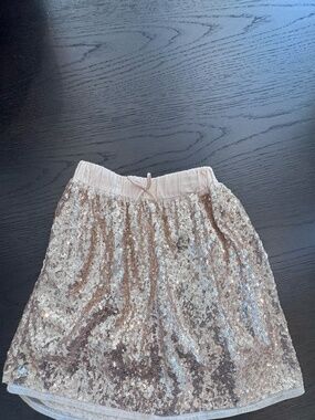 Girls Gold Sequin Skirt